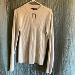WHBM Keyhole Silver Sparkle Blouse